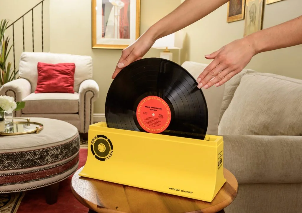 Spin-Clean MKII manual record washer in use