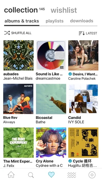 bandcamp: collection screen
