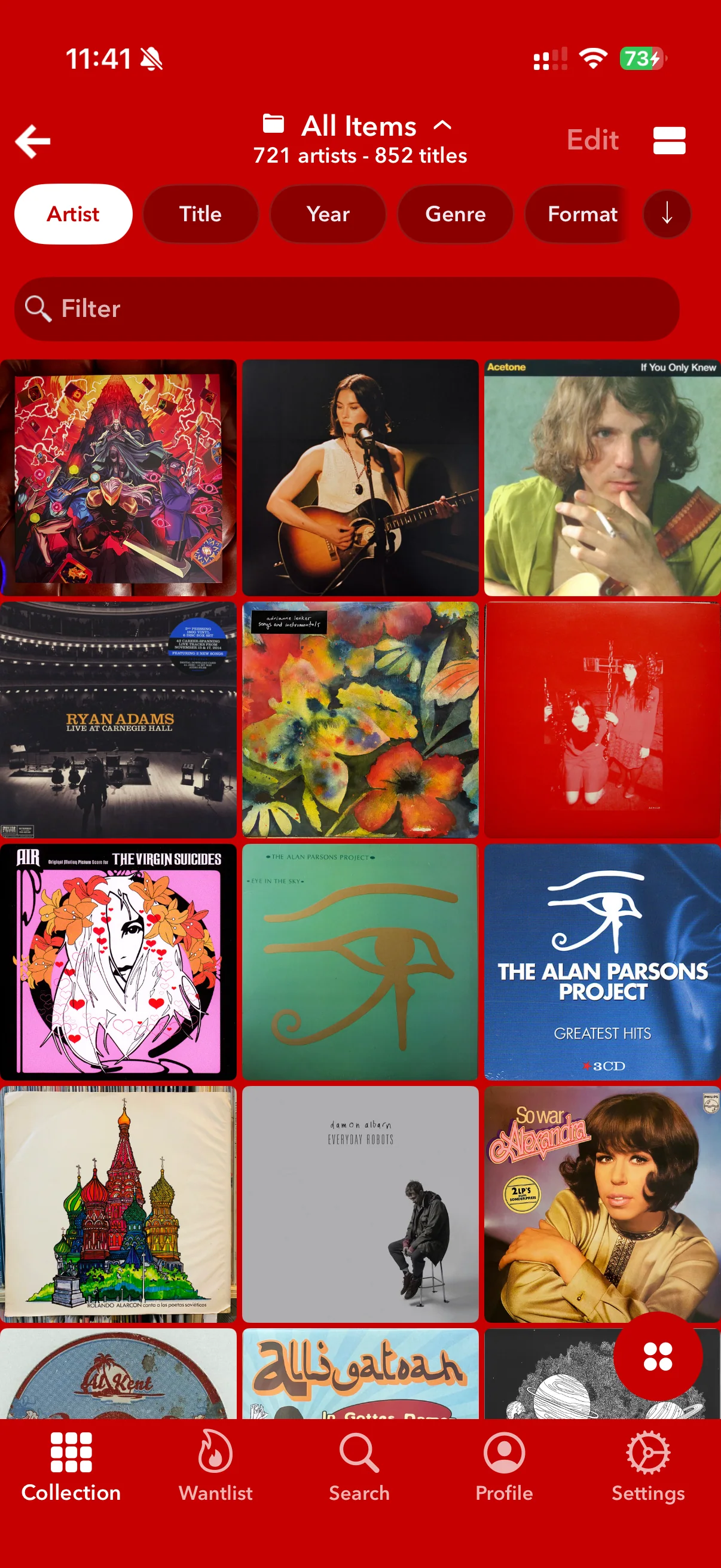 Collection in cover-grid view